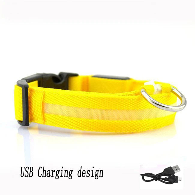 Collar LED Recargable por USB para Perros - Luminoso e Intermitente, Ideal para Paseos Nocturnos