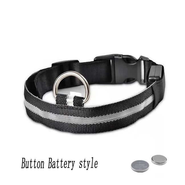 Collar LED Recargable por USB para Perros - Luminoso e Intermitente, Ideal para Paseos Nocturnos